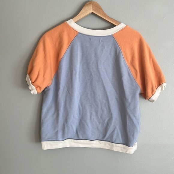 MADEWELL Short-Sleeve Sweatshirt in Colorblock Size Small - Picture 5 of 11
